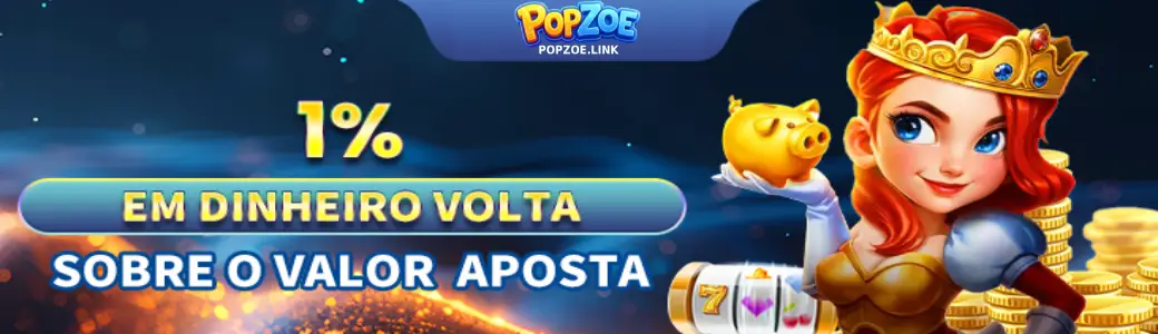 Banner de promoções POPZOE com bônus e recompensas para jogadores.
