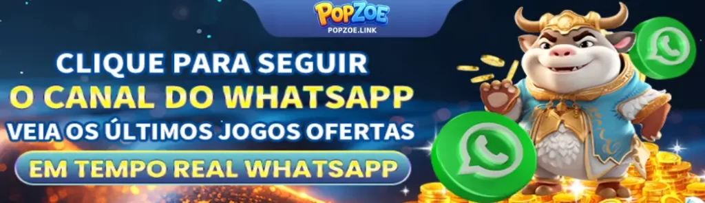 Banner de promoções POPZOE com bônus e recompensas para jogadores.