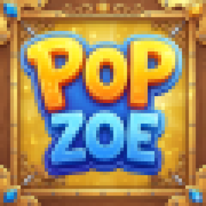 Logo oficial da plataforma de jogos online POPZOE.