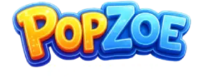 Logo oficial da plataforma de jogos online POPZOE.